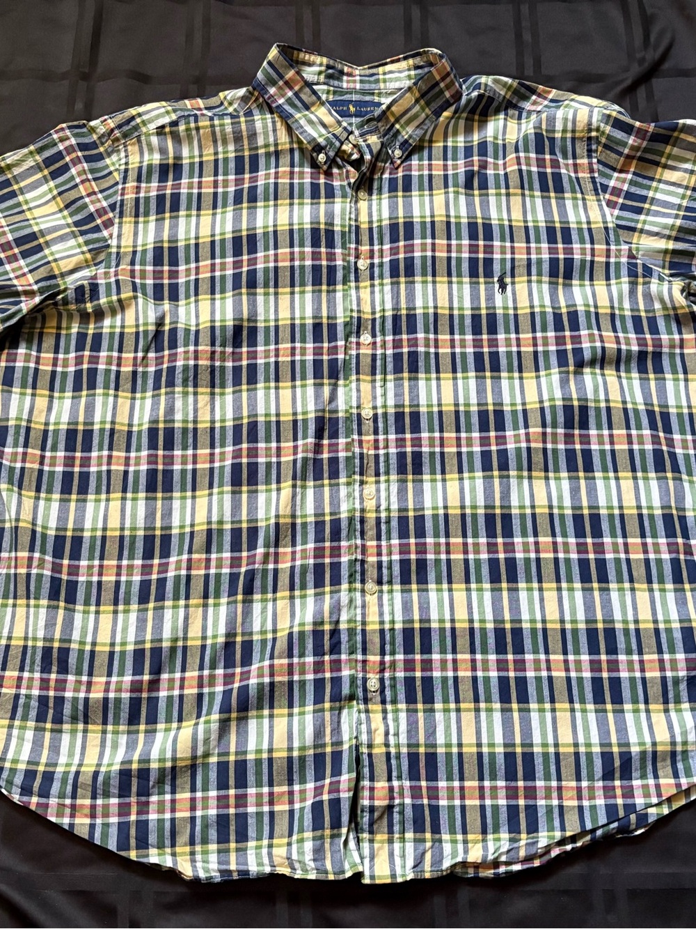 Ralph Lauren Men's 3XB Short Sleeve Button-down Plaid Shirt